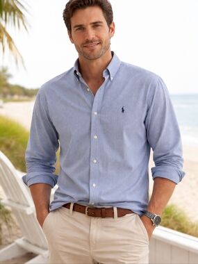 Ralph Lauren Blue Label Blaire Cotton Plaid button down‎ L